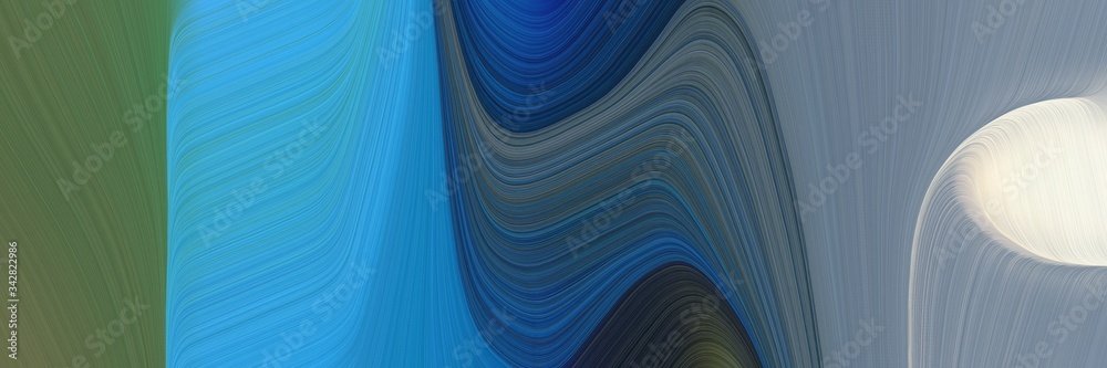 Poster abstract flowing header design with blue chill, slate gray and light gray colors. fluid curved flowing waves and curves