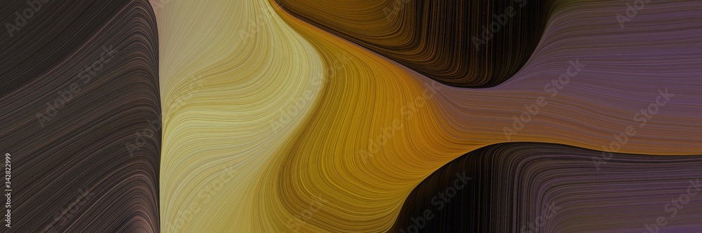 Poster abstract moving banner with very dark violet, peru and brown colors. fluid curved lines with dynamic flowing waves and curves