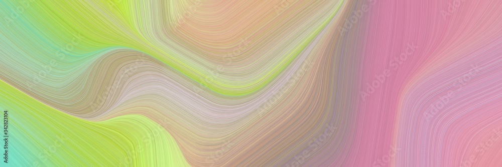 Aufkleber abstract dynamic banner design with tan, yellow green and light green colors. fluid curved flowing w