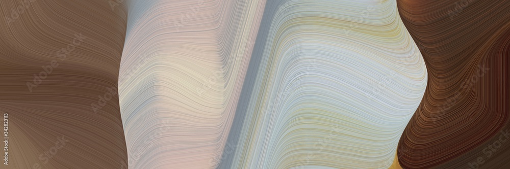 Aufkleber abstract modern horizontal header with ash gray, old mauve and pastel brown colors. fluid curved flo