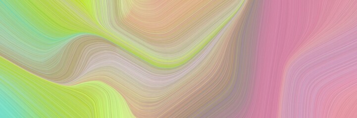 abstract dynamic banner design with tan, yellow green and light green colors. fluid curved flowing waves and curves