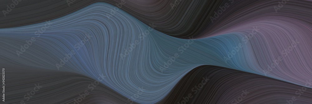 Fototapete abstract dynamic header with dark slate gray, slate gray and old lavender colors. fluid curved lines with dynamic flowing waves and curves