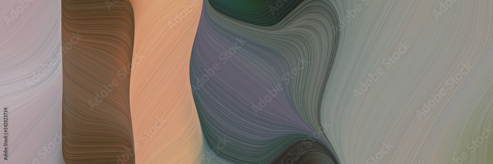 Poster abstract flowing horizontal banner with gray gray, dark slate gray and old mauve colors. fluid curve
