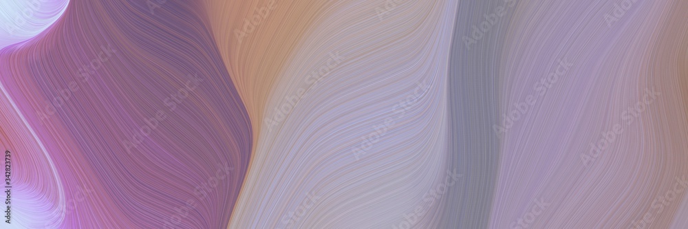Aufkleber abstract modern horizontal banner with rosy brown, dark gray and old lavender colors. fluid curved l