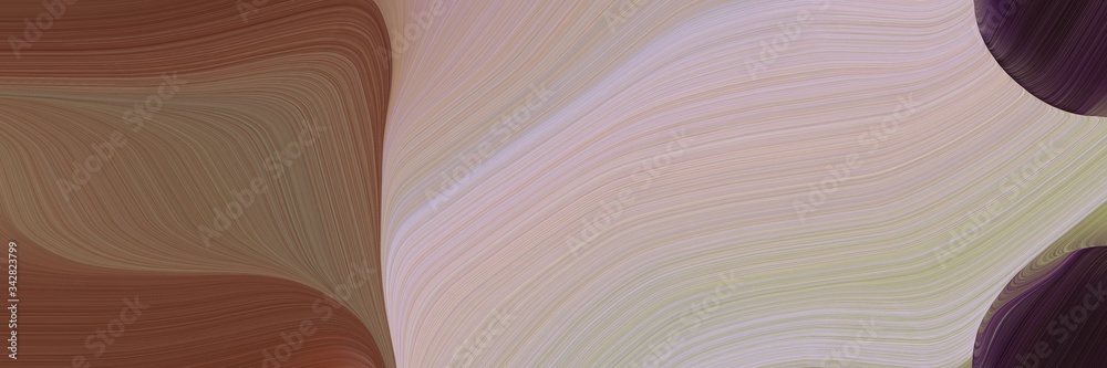 Poster abstract modern header with rosy brown, dark gray and old mauve colors. fluid curved flowing waves and curves