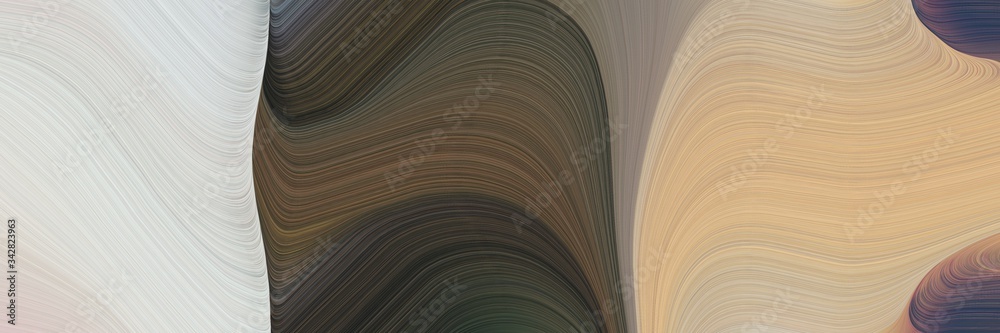Leinwandbilder abstract dynamic designed horizontal header with dark slate gray, tan and light gray colors. fluid curved lines with dynamic flowing waves and curves