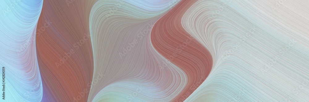 Poster abstract modern horizontal banner with pastel blue, pastel brown and antique fuchsia colors. fluid c