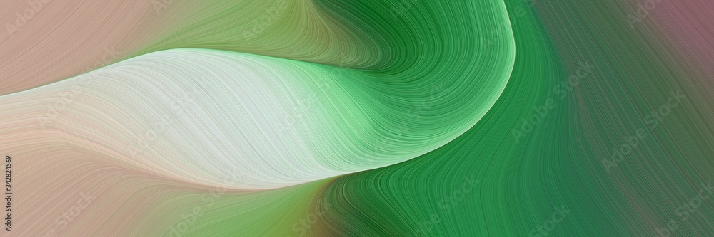Poster abstract flowing header design with sea green, silver and gray gray colors. fluid curved flowing waves and curves
