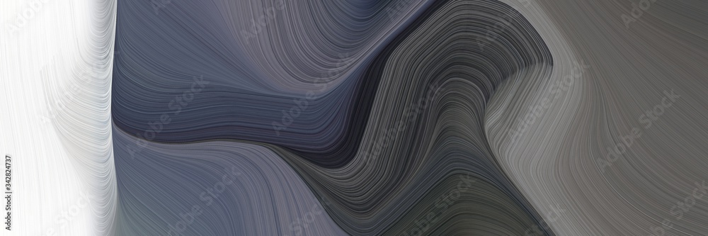 Poster abstract colorful header with dark slate gray, dim gray and lavender colors. fluid curved flowing waves and curves