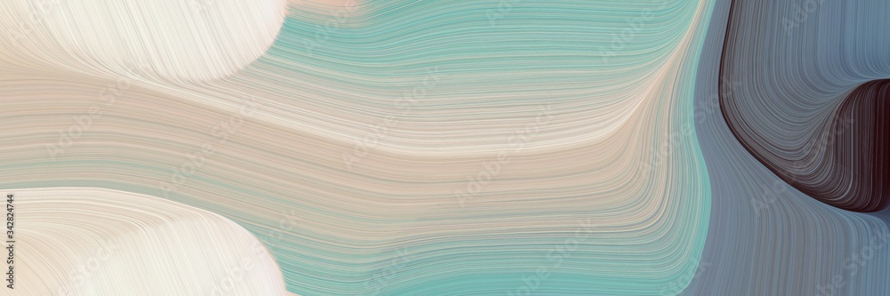 Poster abstract dynamic designed horizontal header with silver, pastel gray and very dark violet colors. fluid curved flowing waves and curves