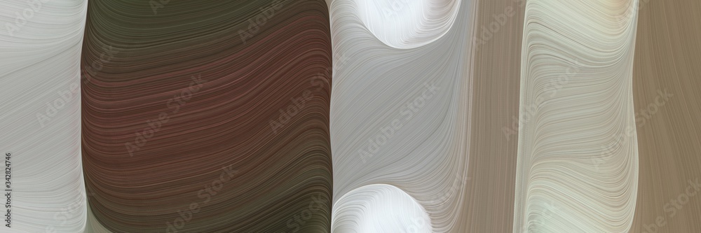 Poster abstract artistic horizontal banner with gray gray, rosy brown and light gray colors. fluid curved f