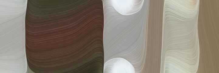 abstract artistic horizontal banner with gray gray, rosy brown and light gray colors. fluid curved flowing waves and curves