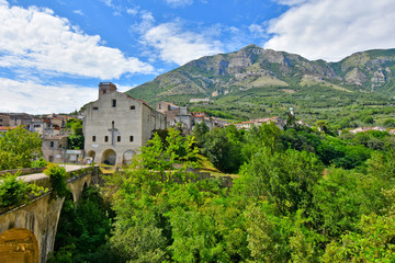 Panoramic view of the village of Faicchio in the province of Benevento, Italy