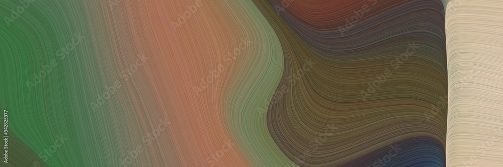 Fototapete abstract moving designed horizontal banner with pastel brown, tan and old mauve colors. fluid curved