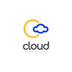 Cloud Logo Vector Template Design Illustration