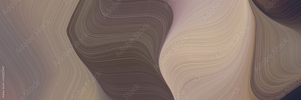 Fototapete abstract colorful horizontal header with old lavender, tan and old mauve colors. fluid curved flowin