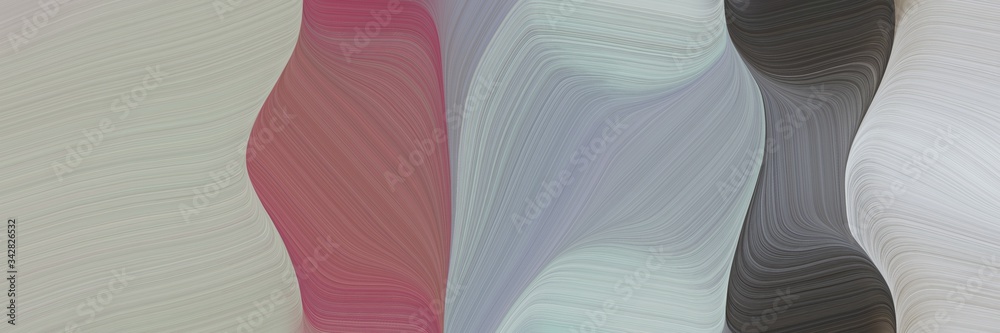 Aufkleber abstract surreal header with dark gray, old mauve and pastel brown colors. fluid curved flowing wave