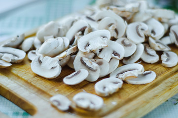 background of sliced mushrooms