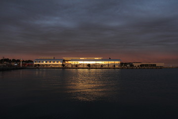 夕焼けの風景　小名浜港　いわき・ら・ら・ミュウ