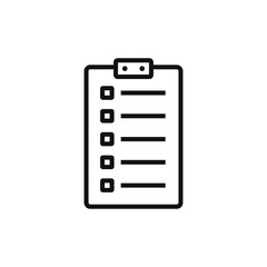 paper list icon with outline style design