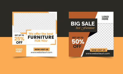 Big Sale of Furniture Shop Social Media Post Template Vector Design