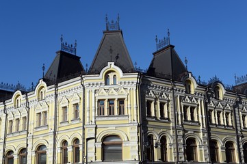 Fototapeta na wymiar Historic apartment house of the Tretyakov brothers on Kuznetskiy Most Street in Moscow