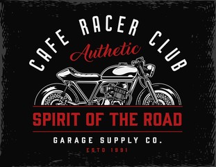 Cafe racer club vintage badge - obrazy, fototapety, plakaty