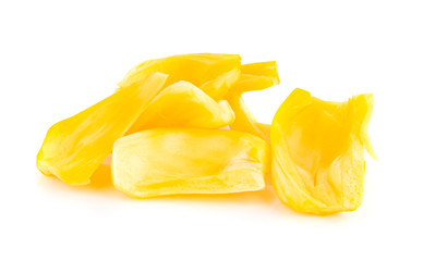 section of jackfruit isolated on white background