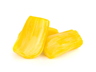 section of jackfruit isolated on white background