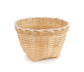 basket made from bamboo on a white background