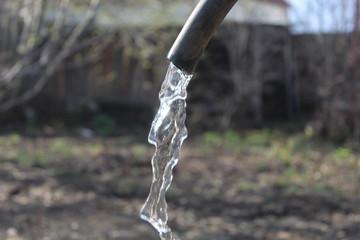 water flowing from a faucet