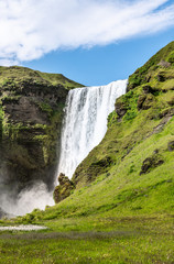 Fototapeta premium Skogafoss waterfall in Iceland during a summer day