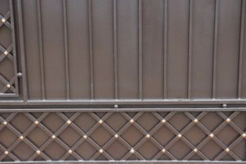 brown metal texture of iron fence wall with pattern