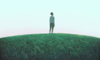 Alone with the field, painting