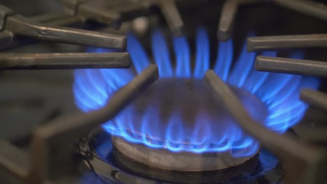 Gas-Ring Stove With Blue Flame in Slow Motion 180fps