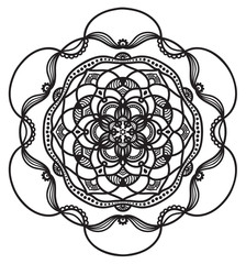 Abstract mandala graphic design decorative elements isolated on white color background for ancient geometric concepts