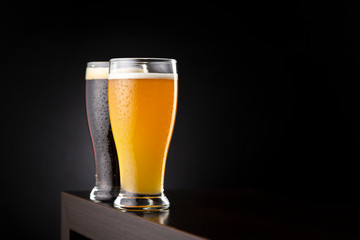 Unfiltered wheat and dark beer