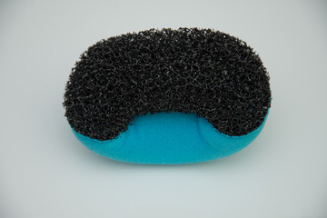 blue - black kitchen sponge, detail, background