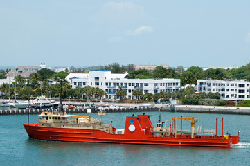 Cargo Ship in Key West Town