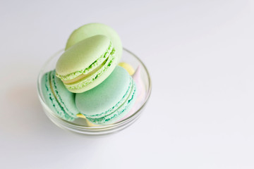 Bright picture of colorful different macaroons