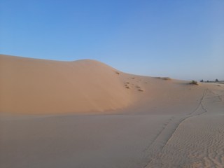 Fototapeta na wymiar Traveling to sahara desert of Algeria in North Africa