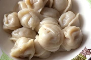 dumplings on a plate cooked