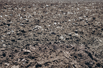 Black land for plant background. Top view