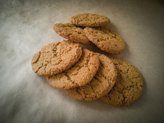 Homemade whole-grain cookies with oatmeal,. Healthy vegan whole-grain cookies.