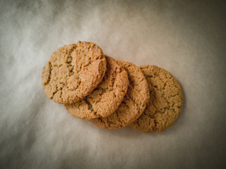 Homemade whole-grain cookies with oatmeal,. Healthy vegan whole-grain cookies.