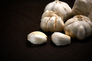 Head and chive on a dark background