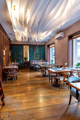 Interior of cozy Chinese restaurant