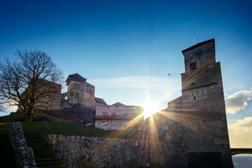 Trencin castle in sunset,Slovakia