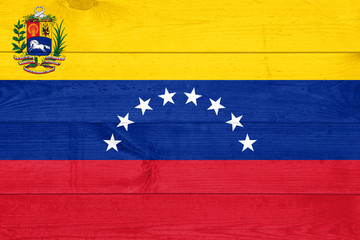 Background texture of boards in the form of a flag of Venezuela