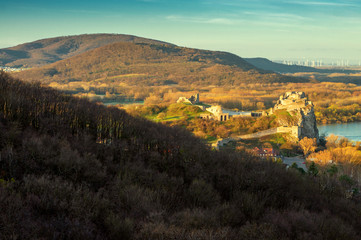 Fototapeta na wymiar Devin castle in morning light, Slovakia